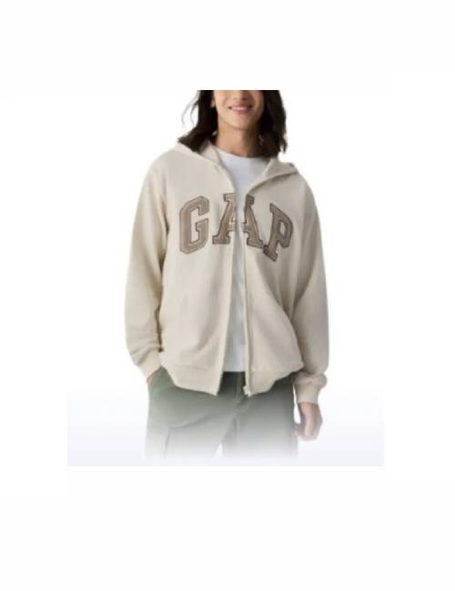 GAP Fall Logo Print Hooded Casual Jacket/Zip-Up Sweatshirt, Unisex Black — изображение 6