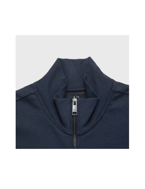 EMPORIO ARMANI FW23 Solid Color Zipper Stand Collar Casual Jacket for Men Navy — изображение 3