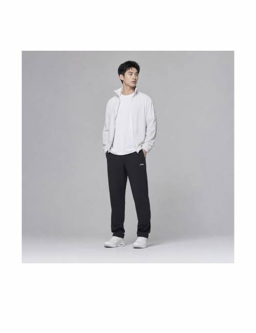 LiNing Sports Lifestyle Series Thin, Quick-Drying, Breathable Straight-Leg Casual Pants, Men's Black — изображение 2