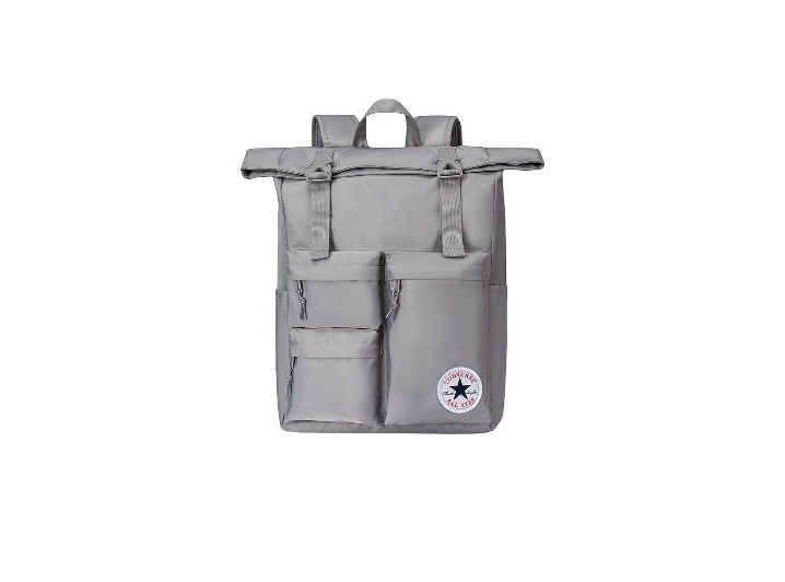 Converse 19L Fashionable Sporty Versatile Polyester Backpack, Unisex, Couple Style, Sky Gray