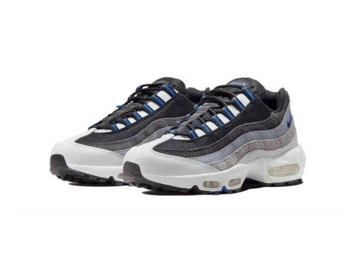 Nike Air Max 95 Retro Reflective Fabric Synthetic Leather Split Suede Low-Top Running Shoes Men's Black, White, and Grey — изображение 6