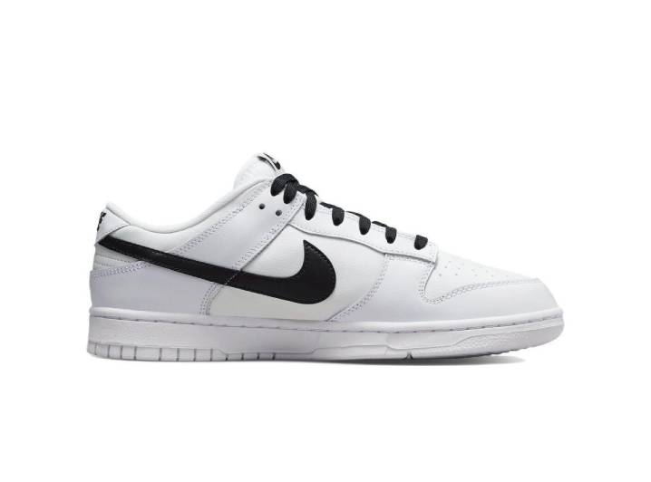 Nike Dunk Retro Leather Low-Top Sneakers for Men, White/Black — изображение 3