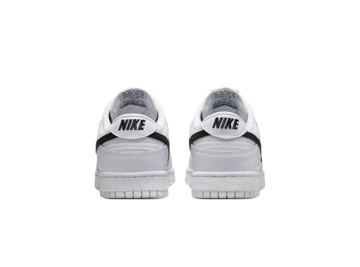 Nike Dunk Retro Leather Low-Top Sneakers for Men, White/Black — изображение 5