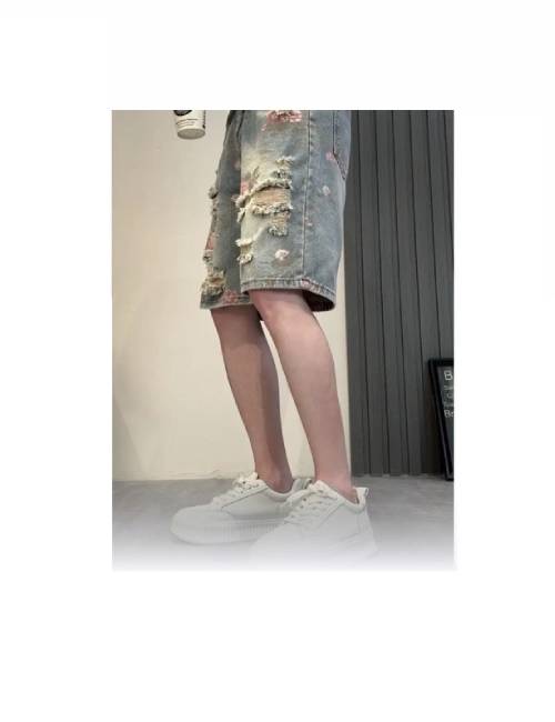 GL American-style retro shorts with a rose print and distressed design. — изображение 3