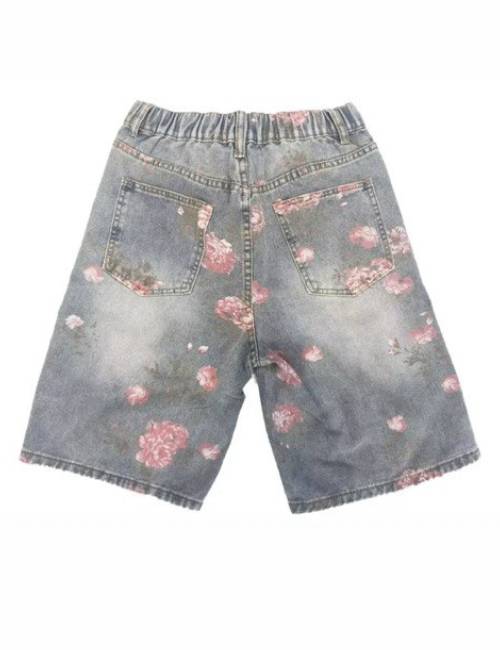GL American-style retro shorts with a rose print and distressed design. — изображение 4