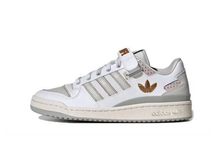 Аdidas Originals FORUM Leather Comfortable Low-Top Sneakers, Unisex, Grey and White