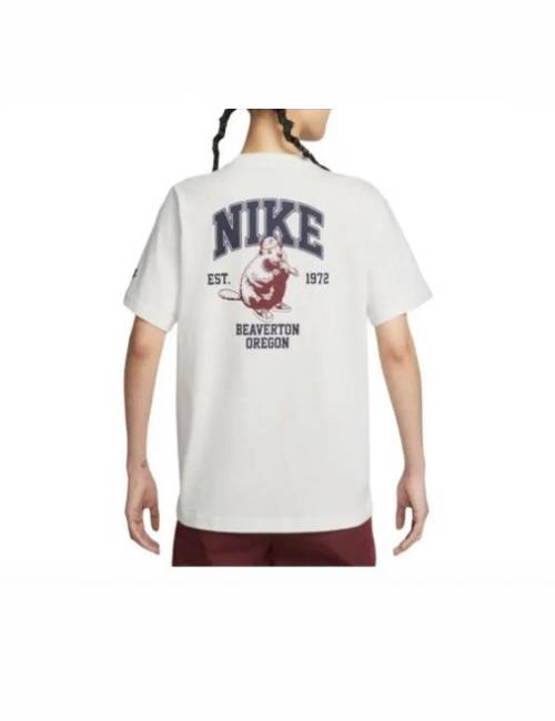 Nike Sportswear Retro Crew Neck Loose Fit Fashionable Versatile Short-Sleeve T-Shirt Women's White — изображение 3