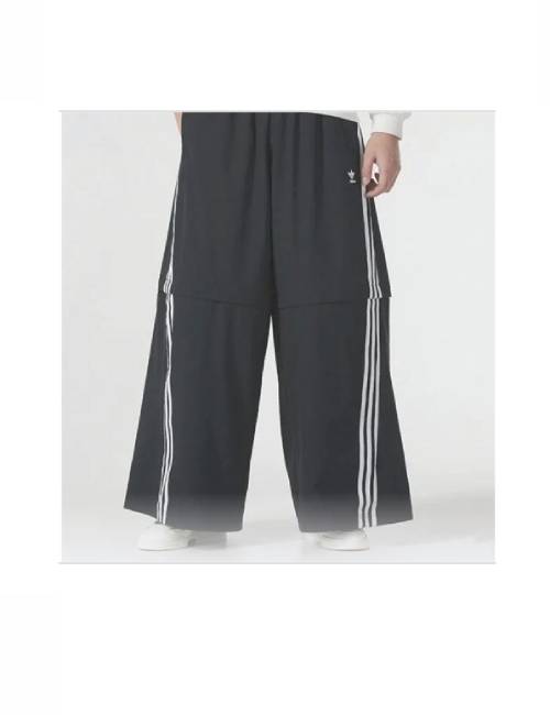 Аdidas originals TP OVERSIZED ZIP OFF Detachable loose-fitting striped retro sporty wide-leg casual pants, unisex, black — изображение 6