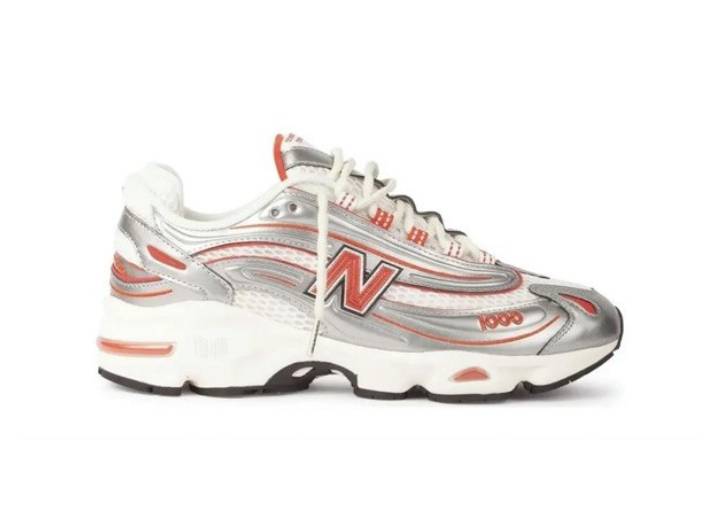 Thisisneverthat x New Balance NB 1000 "Silver Red" low-top running sneakers, unisex, silver — изображение 3