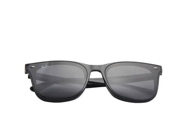 Ray-Ban sunglasses that make your face look smaller, provide sun protection and UV protection: Acetate frame, square shape, unisex style, couple style Black, 65 Basic Package — изображение 4