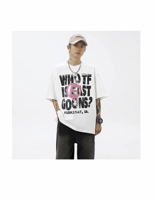 Pirkadat short-sleeve unisex T-shirt featuring American-style graffiti, distressed lettering, and color-blocking. — изображение 3