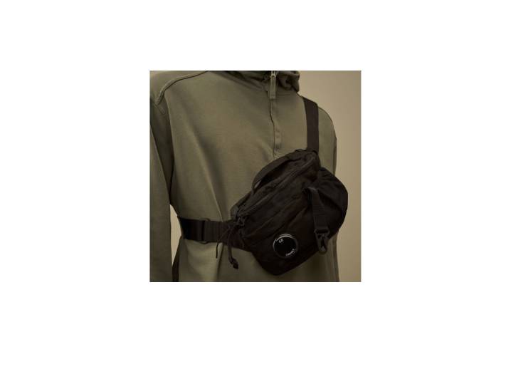 C.P.Company Brand Printed Nylon Waist Bag, Unisex, Couple Style, Black — изображение 5