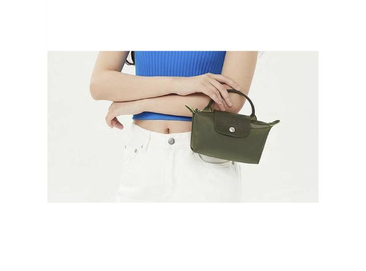 LONGCHAMP Le Pliage Green — женская складная сумка из канвы, Forest Green, Mini — изображение 7