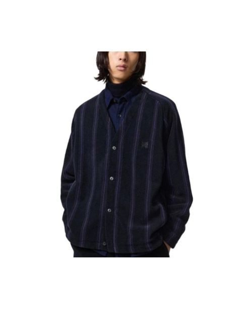 UNIQLO x Needles FW25 — унисекс вязаный свитер с вышитой бабочкой, Striped — изображение 3
