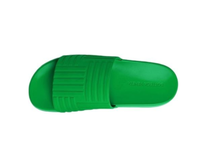 Bottega Veneta Slider Rubber Flat Sandals for Men, Green — изображение 4