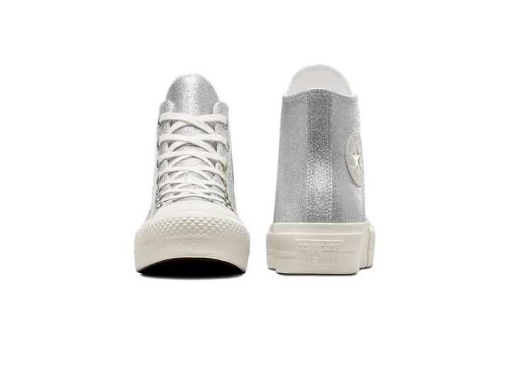 Converse All Star Lift — женские высокие кроссовки из канвы, Silver — изображение 4