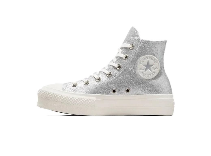 Converse All Star Lift — женские высокие кроссовки из канвы, Silver — изображение 6
