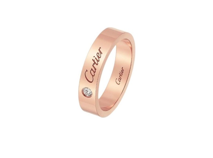 Cartier C de Cartier: Классическое кольцо с гравировкой из розового золота с бриллиантом — изображение 4