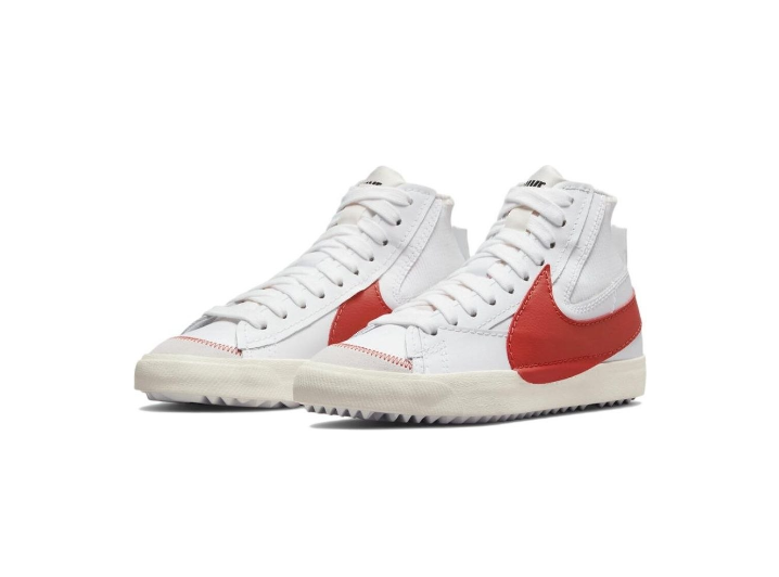 Nike Blazer Mid 77 Jumbo mid-top sneakers, unisex, white and red — изображение 4