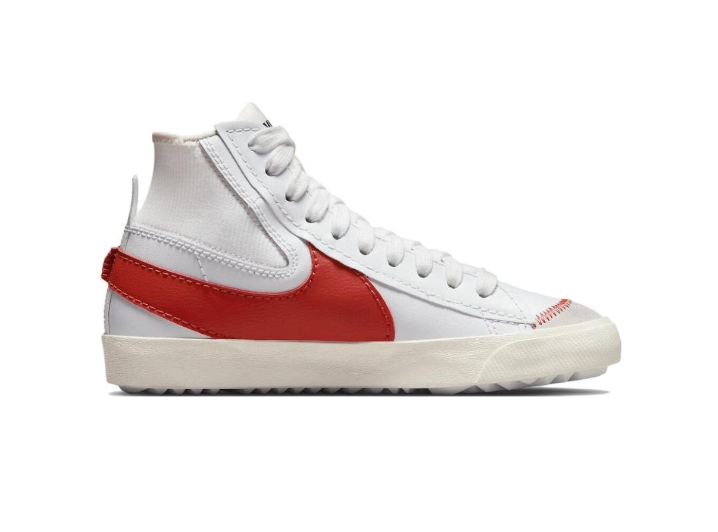 Nike Blazer Mid 77 Jumbo mid-top sneakers, unisex, white and red — изображение 5