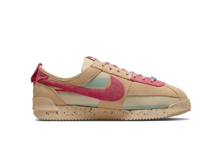Union LA x Nike Cortez SP «Sesame»: Кроссовки из ткани в коричнево-розовой гамме — изображение 4