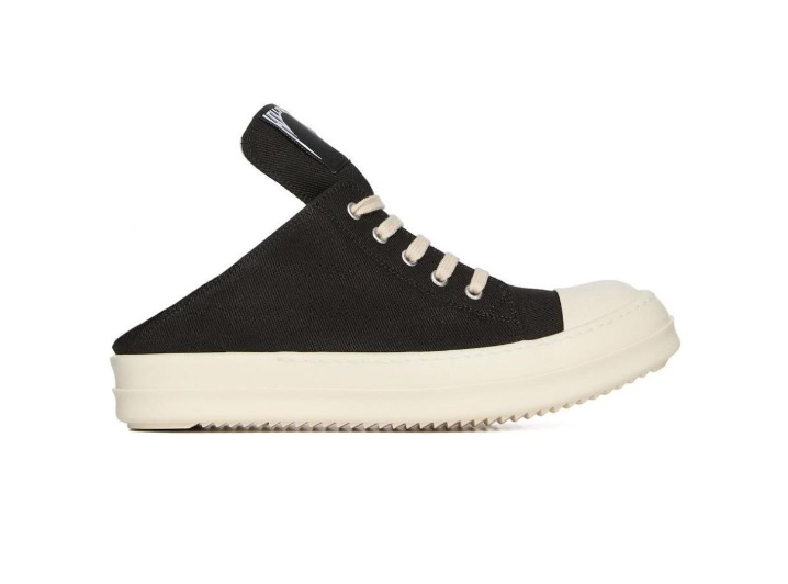 Rick Owens DRKSHDW Denim Platform Lace-up Low-top Canvas Shoes for Men, Black — изображение 3