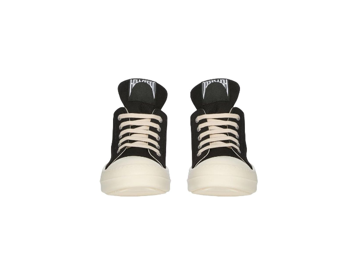Rick Owens DRKSHDW Denim Platform Lace-up Low-top Canvas Shoes for Men, Black — изображение 4