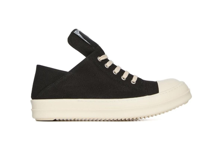 Rick Owens DRKSHDW Denim Platform Lace-up Low-top Canvas Shoes for Men, Black — изображение 5