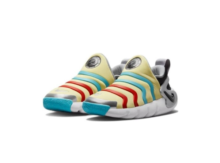 Nike Dynamo GO Comfortable, Versatile, Slip-resistant, Shock-absorbing, Durable Low-top Children's Casual Shoes, Yellow and Blue, Kids — изображение 6