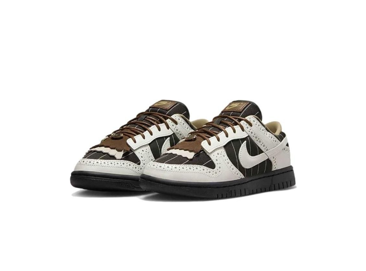 Nike Dunk LX «Summit White and Cacao Wow»: Женские кроссовки с броскими деталями, бело-чёрные — изображение 4