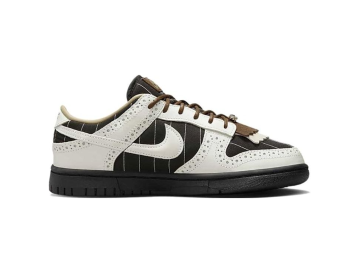 Nike Dunk LX «Summit White and Cacao Wow»: Женские кроссовки с броскими деталями, бело-чёрные — изображение 5