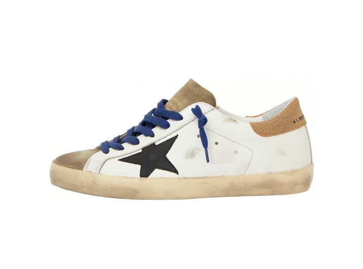 Golden Goose Super-Star Round Toe Lace-up Low-Top Fashion Sneakers Men's White Distressed Version