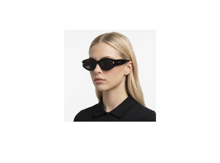 Givenchy: Ультрамодные авангардные очки из ацетата с логотипом на дужках, чёрные, унисекс — изображение 4