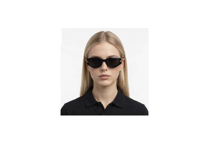 Givenchy: Ультрамодные авангардные очки из ацетата с логотипом на дужках, чёрные, унисекс — изображение 5