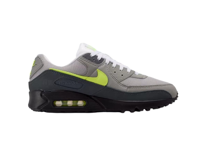Nike Air Max 90: Мужские беговые кроссовки в серо-жёлтой гамме — изображение 6