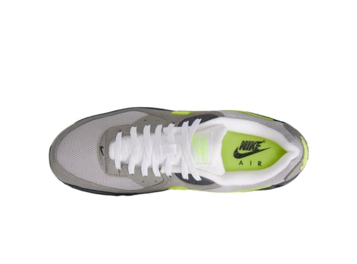 Nike Air Max 90: Мужские беговые кроссовки в серо-жёлтой гамме — изображение 3