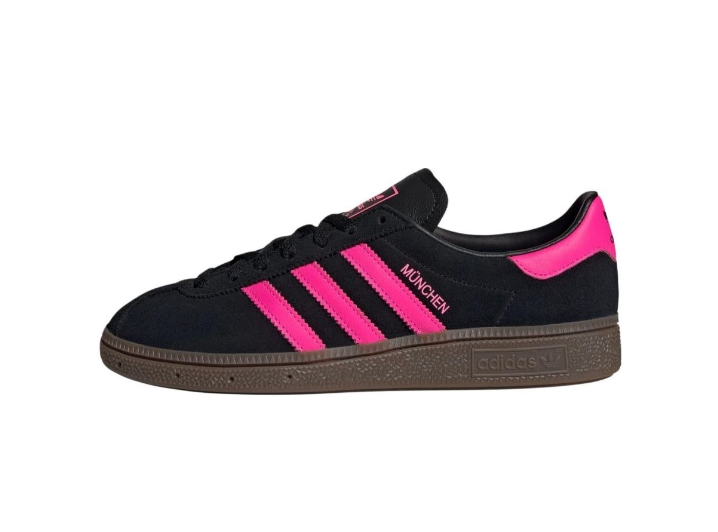 Аdidas Originals Munchen Stylish and Comfortable Sneakers, Unisex, Black/Pink Black powder