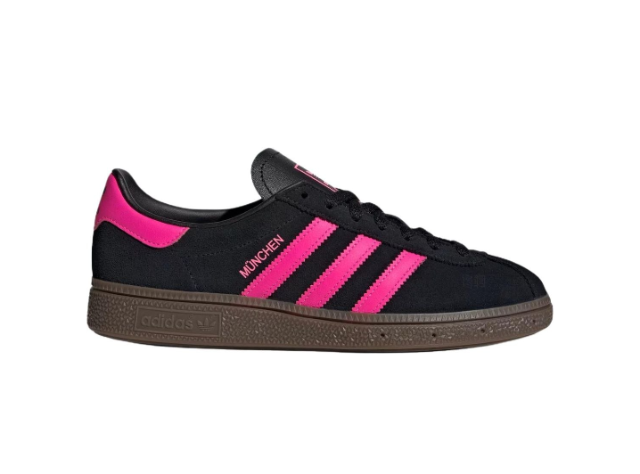 Аdidas Originals Munchen Stylish and Comfortable Sneakers, Unisex, Black/Pink Black powder — изображение 2