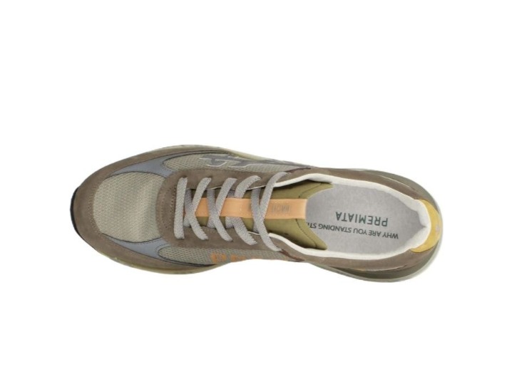 PREMIATA Moerun Trendy Comfortable Low-Top Casual Shoes for Men, Grey-Green — изображение 3