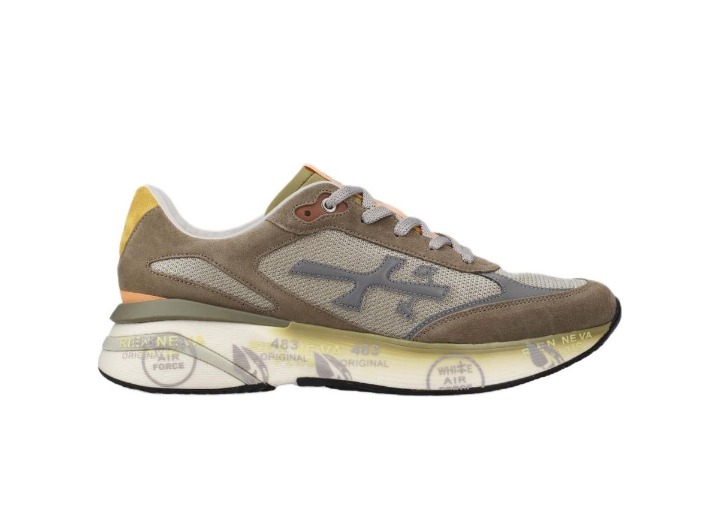 PREMIATA Moerun Trendy Comfortable Low-Top Casual Shoes for Men, Grey-Green — изображение 5
