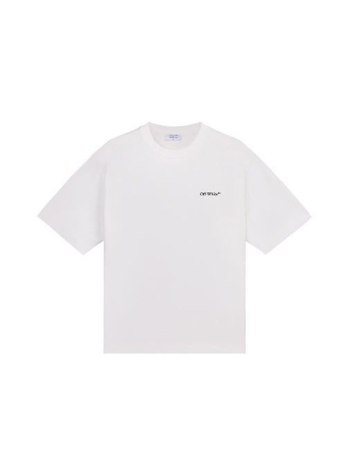 OFF-WHITE: Белая футболка с 3D-вышивкой стрелы и пайетками — изображение 6