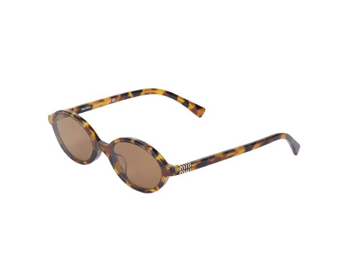 MIU MIU Women's Sunglasses with Oval Temple Markings, Brown F original box and bag — изображение 2