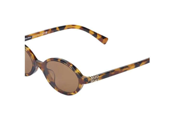 MIU MIU Women's Sunglasses with Oval Temple Markings, Brown F original box and bag — изображение 5