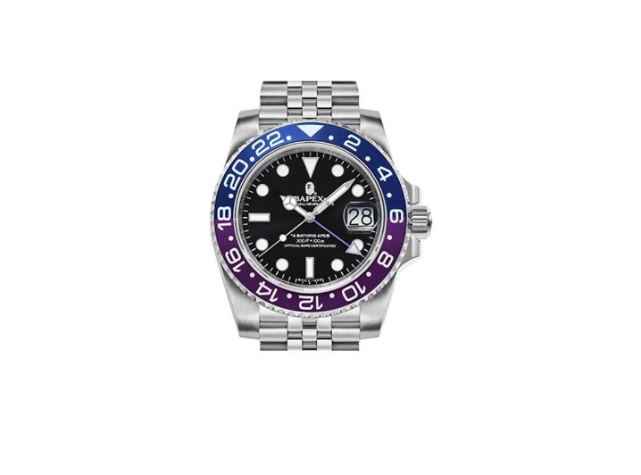 A BATHING APE TYPE 2 BAPEX: Сине-фиолетовые часы с кварцевым механизмом