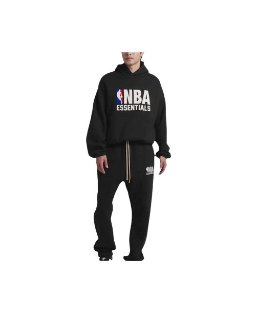 Fear of God Essentials x NBA: Мужские тяжёлые трикотажные штаны в цвете Meteorite Black — изображение 5
