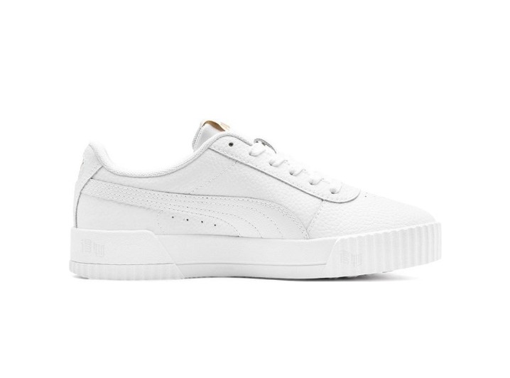 PUMA Carina Lux Women's Casual Minimalist Low-Top Sneakers in White, Made of Cowhide and Leather — изображение 2