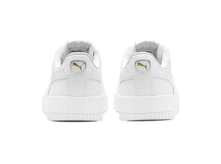 PUMA Carina Lux Women's Casual Minimalist Low-Top Sneakers in White, Made of Cowhide and Leather — изображение 3