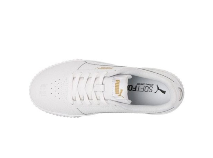 PUMA Carina Lux Women's Casual Minimalist Low-Top Sneakers in White, Made of Cowhide and Leather — изображение 5
