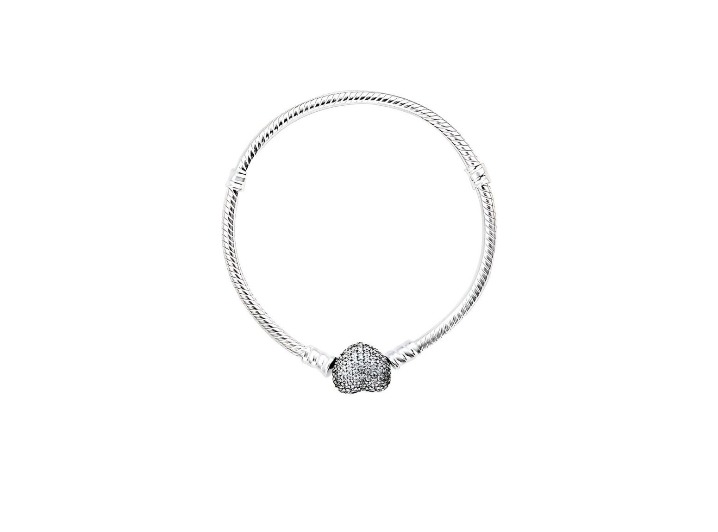 Pandora Moments: Серебряный браслет с сердечком и змеёй, 925 проба — изображение 3