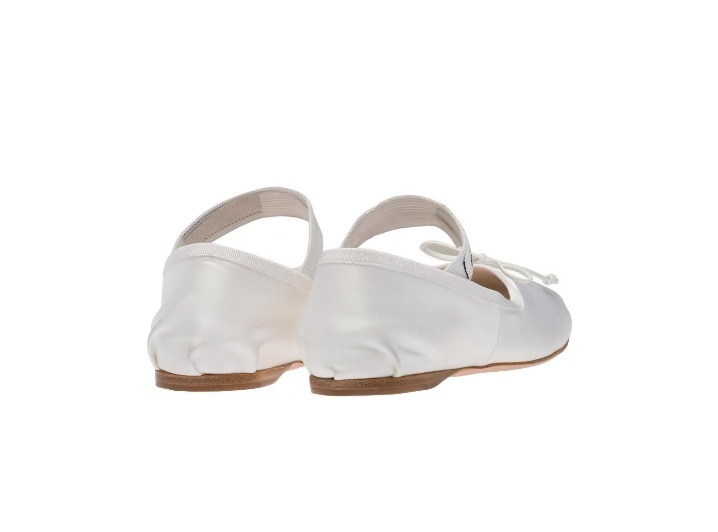 MIU MIU Satin Ballet Flats, Casual Shoes, Women's, White — изображение 2